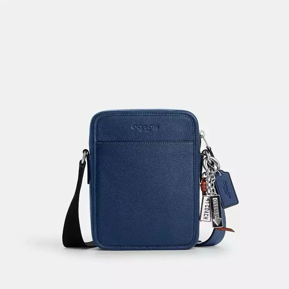 NWT COACH Sullivan Crossbody Bag With Charms Leather Deep Blue Silver CEB93